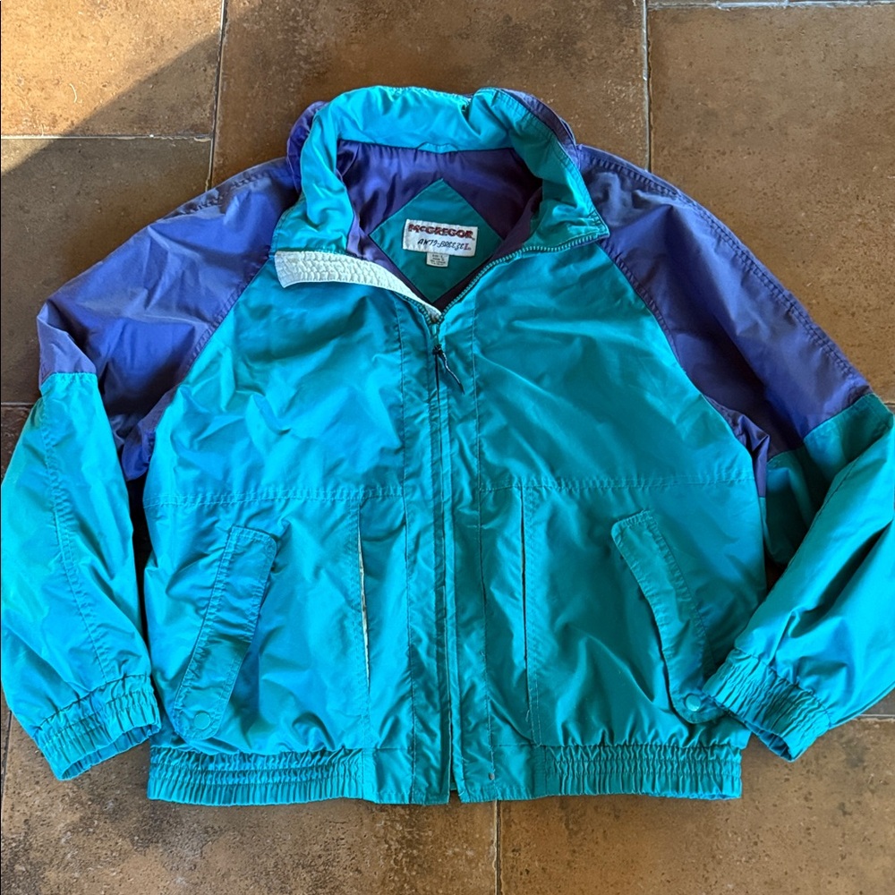 Vintage McGregor Jacket Adult L Y2K Green Full Zip Anti Breeze II Outerwear VTG